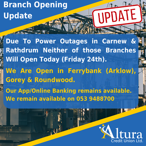 24th January Branches Open